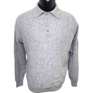 Vintage Enro Lambs Wool Soft Knit Sweater Gray Sz XL Lomg Sleeve Minimalist